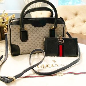 ❌Sold ❌💯 Vintage Gucci shoulder Boston Bag wallet